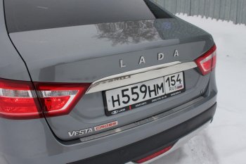 1 499 р. Хромированый молдинг крышки багажника CrTuning Лада Веста SW 2181 универсал дорестайлинг (2017-2022)  с доставкой в г. Воронеж. Увеличить фотографию 2