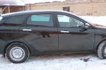 1 899 р. Хромированые накладки на ручки дверей CrTuning Лада Веста SW 2181 универсал дорестайлинг (2017-2022)  с доставкой в г. Воронеж. Увеличить фотографию 3