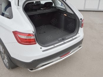 1 429 р. Накладка защитная на задний бампер Russtal Лада Веста SW 2181 универсал дорестайлинг (2017-2022) (поверхность зеркальная)  с доставкой в г. Воронеж. Увеличить фотографию 2