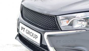8 309 р. Решетка радиатора Petroil Tuning (Exclusive / Luxe) Лада Веста SW 2181 универсал дорестайлинг (2017-2022)  с доставкой в г. Воронеж. Увеличить фотографию 2
