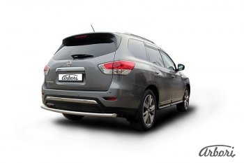 12 869 р. Защита заднего бампера Arbori (нержавейка, 1 труба d57 mm). Nissan Pathfinder R52 дорестайлинг (2012-2017)  с доставкой в г. Воронеж. Увеличить фотографию 2