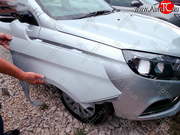 5 499 р. Переднее правое пластиковое крыло АвторитетПласт  Лада Веста ( 2180,  SW 2181) (2015-2025) седан дорестайлинг, универсал дорестайлинг, седан рестайлинг, универсал рестайлинг (Неокрашенное)  с доставкой в г. Воронеж