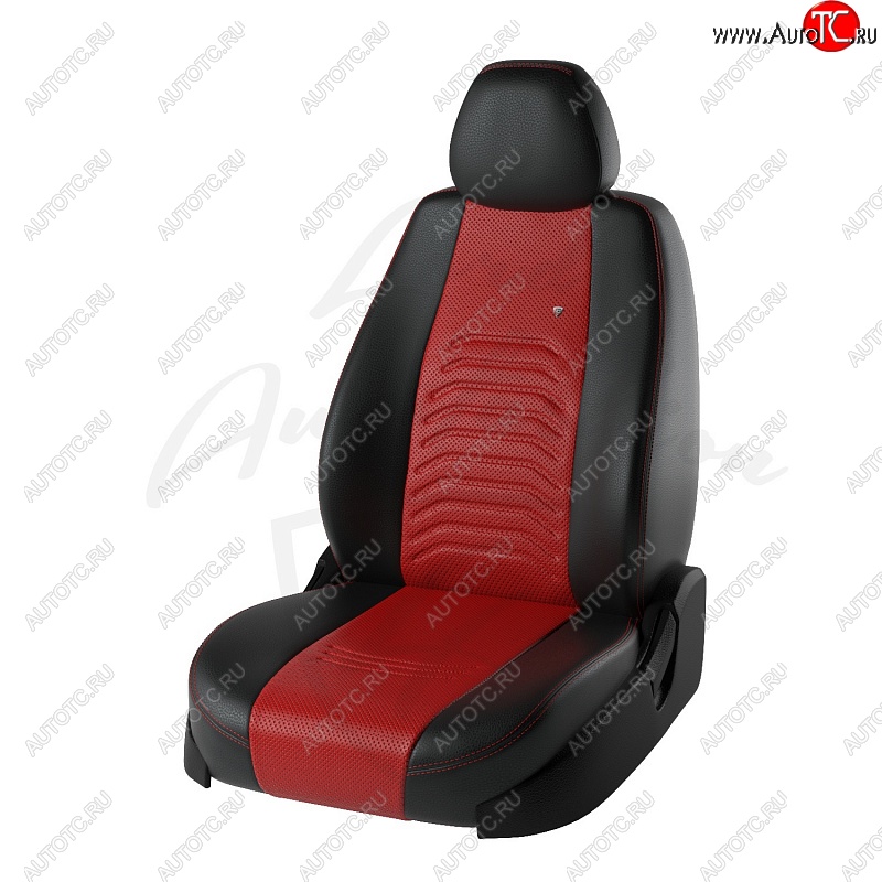 10 899 р. Чехлы для сидений Lord Autofashion Денвер (экокожа)  Лада Веста  2180 - Веста Кросс ( SW 2181,  2180) (Чёрный, вставка красная)  с доставкой в г. Воронеж