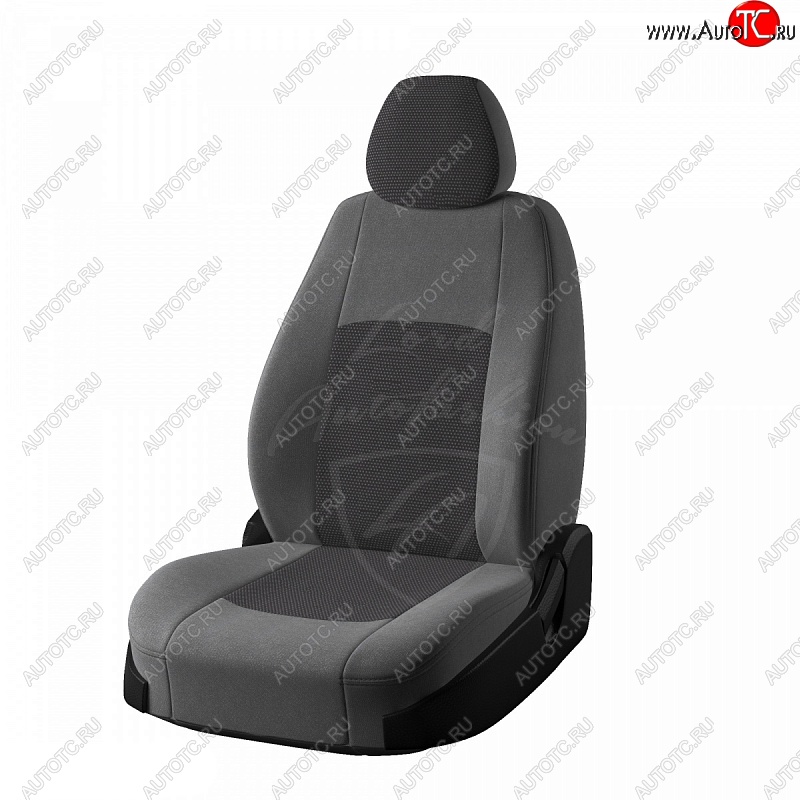 6 749 р. Чехлы для сидений Lord Autofashion Турин (жаккард) Лада Веста 2180 седан дорестайлинг (2015-2023) (Серый Норд, вставка Тома серый)  с доставкой в г. Воронеж