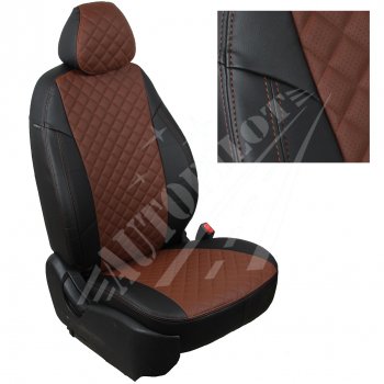Чехлы сидений AUTOPILOT Экокожа Ромб (PC 40/60, с/без подлок.) Лада Веста ( 2180,  SW 2181) - Веста Кросс ( SW 2181,  2180) (Черный + Темно коричневый)
