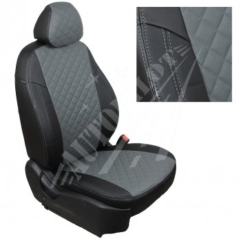 Чехлы сидений AUTOPILOT Экокожа Ромб (PC 40/60, с/без подлок.) Лада Веста ( 2180,  SW 2181) - Веста Кросс ( SW 2181,  2180) (Черный + Серый)