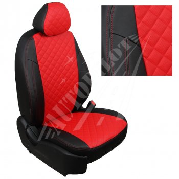 Чехлы сидений AUTOPILOT Экокожа Ромб (PC 40/60, с/без подлок.) Лада Веста ( 2180,  SW 2181) - Веста Кросс ( SW 2181,  2180) (Черный + Красный)