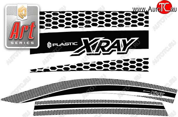 2 199 р. Дефлектора окон CA-Plastic  Лада XRAY - XRAY Cross (Серия Art графит, Без хром.молдинга)  с доставкой в г. Воронеж