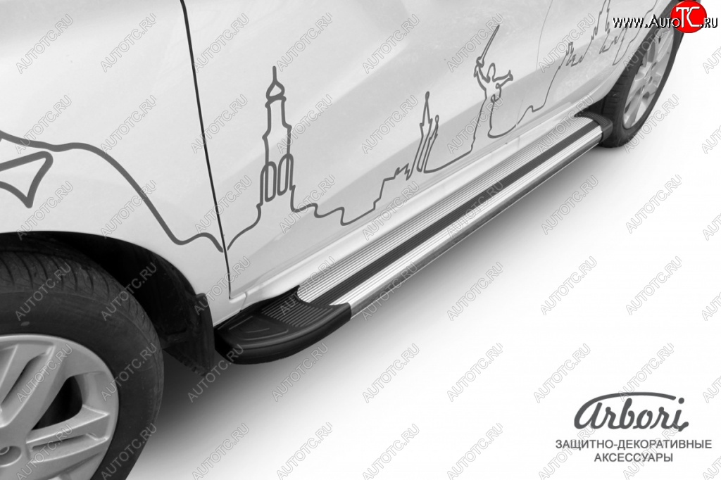 11 789 р. Порожки для ног Arbori Luxe Silver Лада XRAY (2016-2022)  с доставкой в г. Воронеж