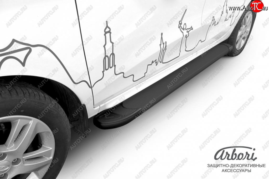 11 609 р. Порожки для ног Arbori Optima Black Лада XRAY (2016-2022)  с доставкой в г. Воронеж