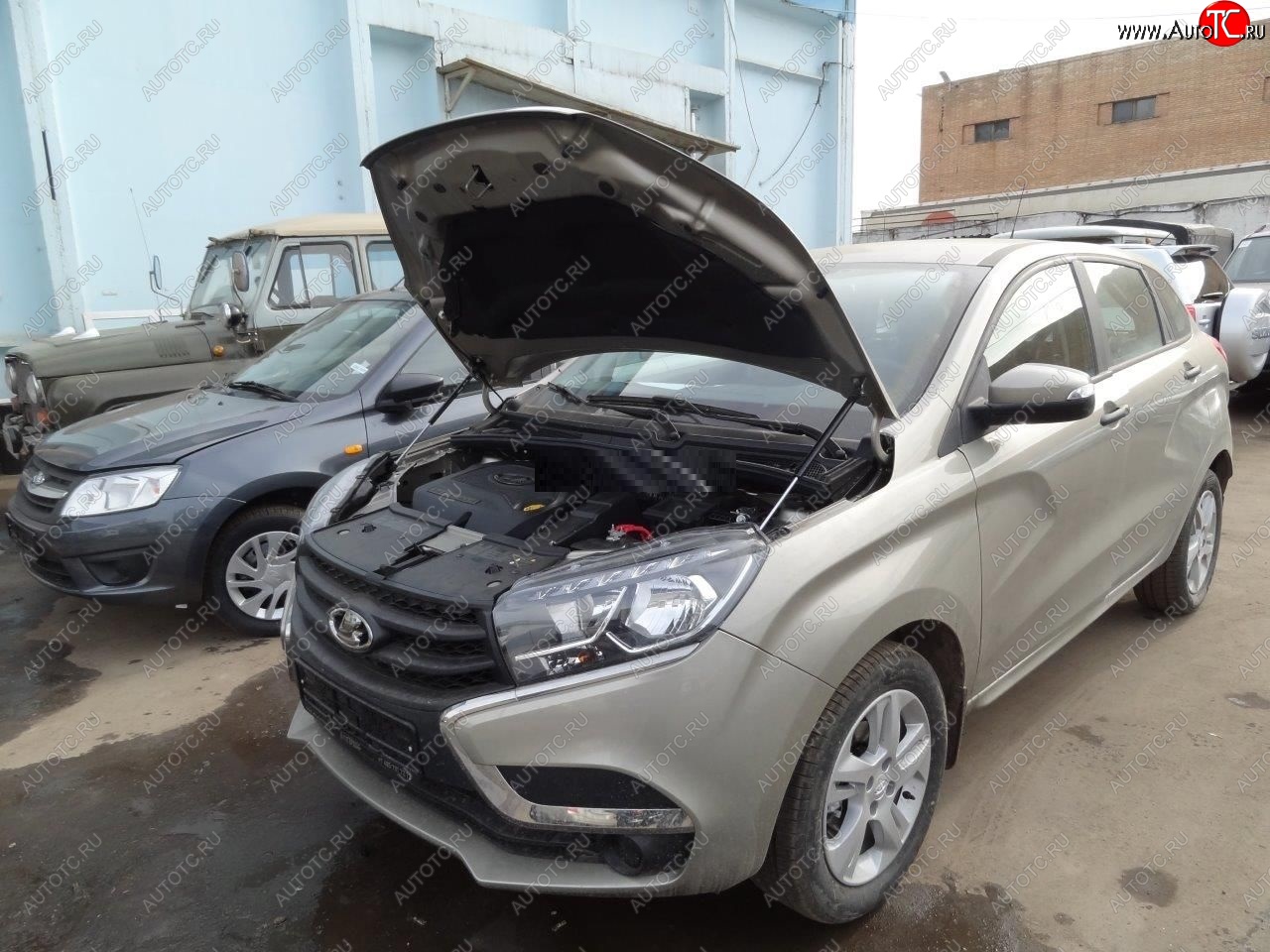 2 299 р. Упоры капота Russtal Лада XRAY Cross (2018-2022)  с доставкой в г. Воронеж