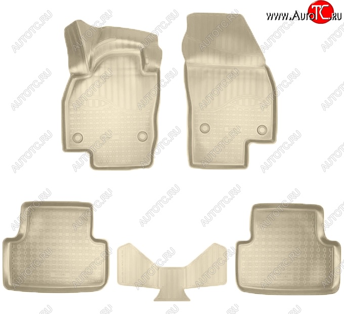 3 069 р. Коврики салонные Noplast (3D)  Volkswagen T-Cross (2019-2025) (Бежевые)  с доставкой в г. Воронеж