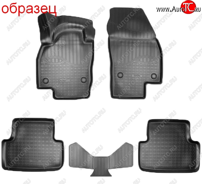 2 199 р. Коврики салонные Noplast (3D)  Volkswagen T-Roc  универсал (2017-2025) (Черные)  с доставкой в г. Воронеж