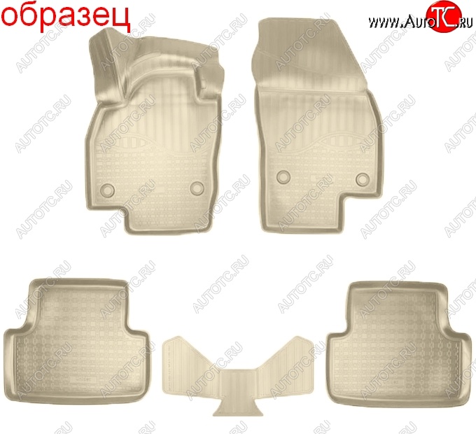 3 069 р. Коврики салонные Noplast (3D)  Volkswagen T-Roc  универсал (2017-2025) (Бежевые)  с доставкой в г. Воронеж