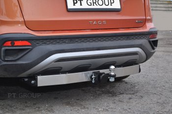 17 659 р. Фаркоп Petroil Tuning (съемный квадрат, с нержавеющей пластиной)  Volkswagen Taos (2020-2022)  с доставкой в г. Воронеж. Увеличить фотографию 3