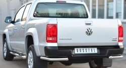 16 549 р. Одинарная защита заднего бампера из трубы диаметром 63 мм SLITKOFF Volkswagen Amarok дорестайлинг (2009-2016)  с доставкой в г. Воронеж. Увеличить фотографию 3