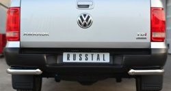 16 549 р. Одинарная защита заднего бампера из трубы диаметром 63 мм SLITKOFF Volkswagen Amarok дорестайлинг (2009-2016)  с доставкой в г. Воронеж. Увеличить фотографию 1