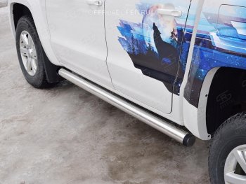 21 649 р. Пороги труба d76 (v2) Russtail  Volkswagen Amarok (2016-2022) рестайлинг  с доставкой в г. Воронеж. Увеличить фотографию 3