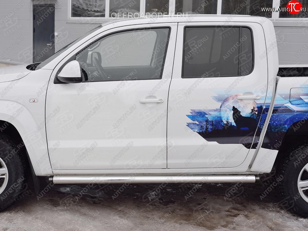 21 649 р. Пороги труба d76 (v2) Russtail  Volkswagen Amarok (2016-2022) рестайлинг  с доставкой в г. Воронеж