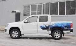 23 799 р. Защита порогов из круглой трубы диаметром 76 мм SLITKOFF Volkswagen Amarok рестайлинг (2016-2022)  с доставкой в г. Воронеж. Увеличить фотографию 3