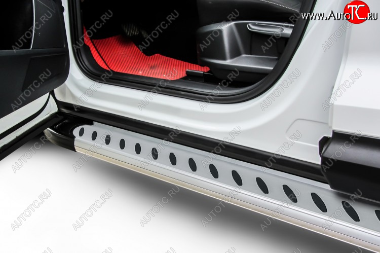 17 749 р. Пороги алюминиевые Slitkoff  Volkswagen Amarok (2009-2016) дорестайлинг (Prestige Silver)  с доставкой в г. Воронеж