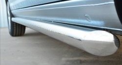 79 999 р. Защита порогов из круглой трубы диаметром 63 мм (рестайлинг) Russtal Volkswagen Caddy 2K дорестайлинг (2003-2010) (Защита порогов с со скосами на торцах (вариант 1))  с доставкой в г. Воронеж. Увеличить фотографию 3