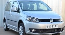 79 999 р. Защита порогов из круглой трубы диаметром 63 мм (рестайлинг) Russtal Volkswagen Caddy 2K дорестайлинг (2003-2010) (Защита порогов с со скосами на торцах (вариант 1))  с доставкой в г. Воронеж. Увеличить фотографию 4