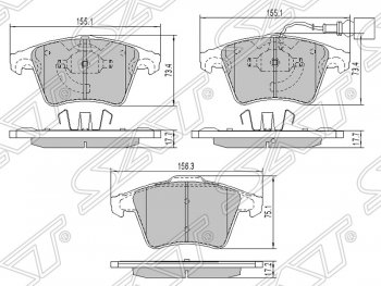 1 569 р. Колодки тормозные SAT (передние)  Volkswagen Caravelle  T5 - Transporter  T5  с доставкой в г. Воронеж. Увеличить фотографию 1