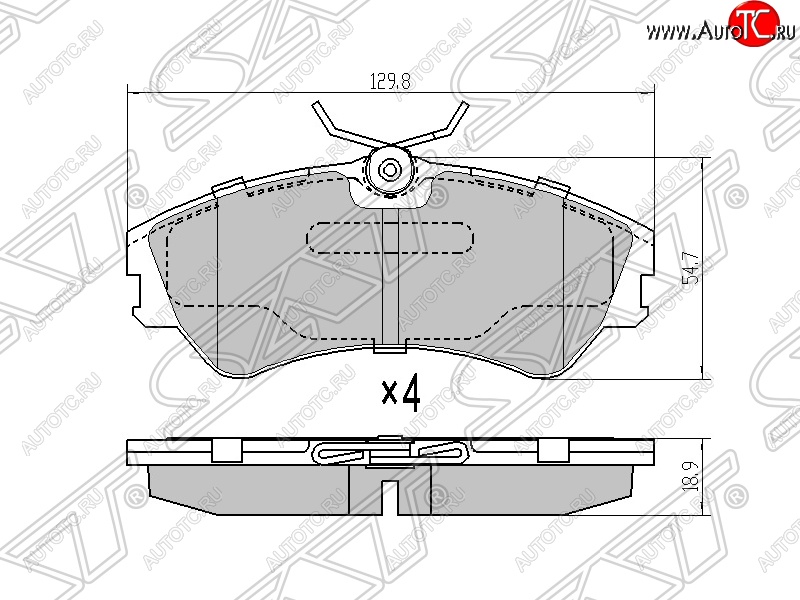1 449 р. Колодки тормозные SAT (передние)  Volkswagen Caravelle  T4 - Transporter  T4  с доставкой в г. Воронеж