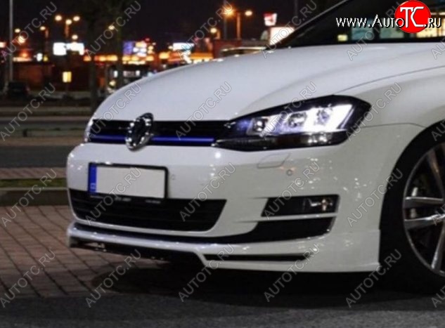 3 749 р. Накладка на передний бампер CT Volkswagen Golf 7 дорестайлинг, хэтчбэк 5 дв. (2012-2017) (Неокрашенная)  с доставкой в г. Воронеж