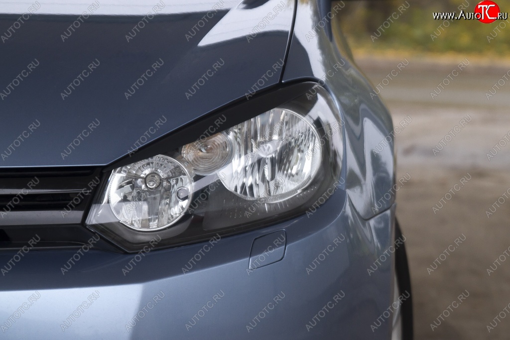 709 р. Реснички на фары RA Volkswagen Golf 6 хэтчбэк 5 дв. (2008-2014) (Неокрашенные)  с доставкой в г. Воронеж