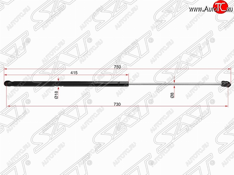 749 р. Газовый упор капота SAT  Volkswagen Golf  6 (2008-2014) хэтчбэк 5 дв.  с доставкой в г. Воронеж