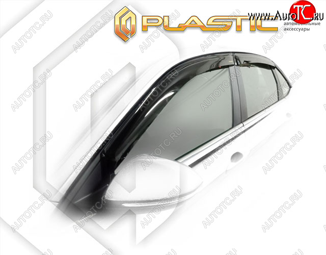 2 099 р. Дефлектора окон на CA-Plastic Volkswagen Jetta A7 седан дорестайлинг (2018-2022) (Classic полупрозрачный, Без хром молдинга)  с доставкой в г. Воронеж
