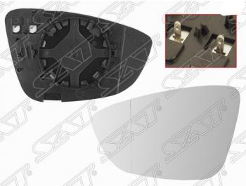 Левое полотно зеркала SAT (с обогревом) Volkswagen Passat B7 седан (2010-2015)