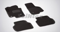 5 699 р. Износостойкие коврики в салон SeiNtex Premium 3D 4 шт. (ворсовые, черные)  Volkswagen Jetta  A6 (2011-2015) седан дорестайлинг  с доставкой в г. Воронеж. Увеличить фотографию 1