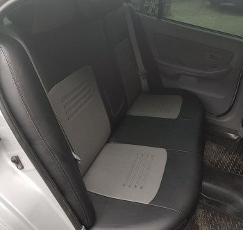 9 449 р. Чехлы для сидений Lord Autofashion Турин (экокожа) Volkswagen Passat B5.5 седан рестайлинг (2000-2005) (Чёрный, вставка серая)  с доставкой в г. Воронеж. Увеличить фотографию 4