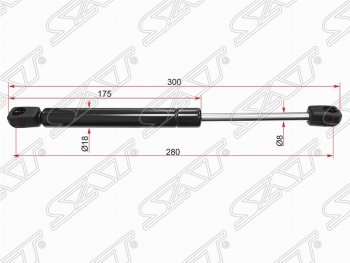 569 р. Газовый упор крышки багажника SAT Volkswagen Passat B5 универсал дорестайлинг (1996-2000)  с доставкой в г. Воронеж. Увеличить фотографию 1