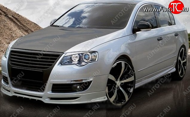 7 799 р. Накладка на передний бампер CT Volkswagen Passat B6 седан (2005-2011) (Неокрашенная)  с доставкой в г. Воронеж