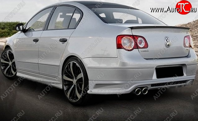 7 799 р. Накладка на задний бампер CT Volkswagen Passat B6 седан (2005-2011) (Неокрашенная)  с доставкой в г. Воронеж