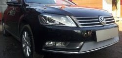 1 539 р. Сетка на бампер Russtal (хром) Volkswagen Passat B7 седан (2010-2015)  с доставкой в г. Воронеж. Увеличить фотографию 2