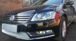1 539 р. Сетка на бампер Russtal (хром) Volkswagen Passat B7 седан (2010-2015)  с доставкой в г. Воронеж. Увеличить фотографию 3