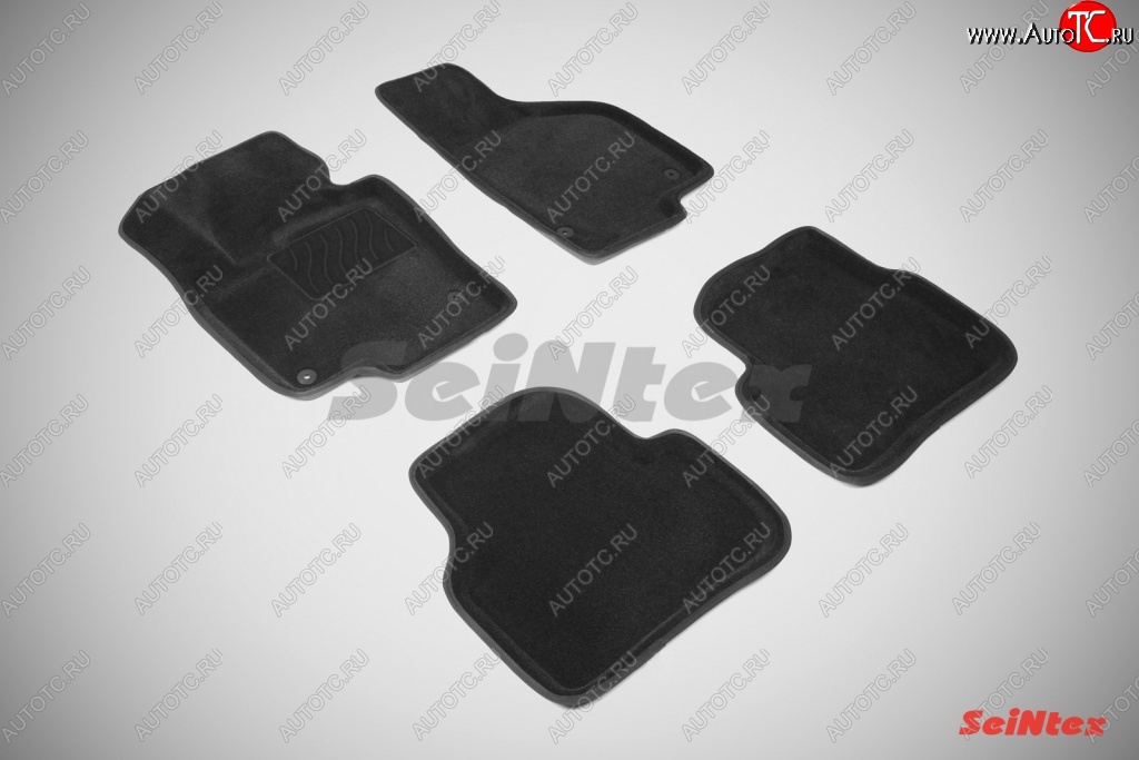5 699 р. Износостойкие коврики в салон SeiNtex Premium 3D 4 шт. (ворсовые, черные) Volkswagen Passat B7 универсал (2010-2015)  с доставкой в г. Воронеж