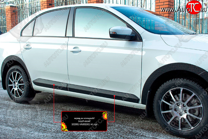 1 149 р. Молдинг задней двери RA (правый) Volkswagen Polo Mk6 лифтбек (2020-2022) (Шагрень)  с доставкой в г. Воронеж