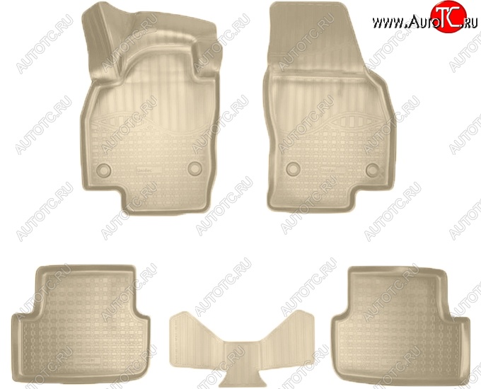2 889 р. Коврики салонные Noplast (3D)  Volkswagen Polo  Mk6 (2020-2022) лифтбек (Бежевые)  с доставкой в г. Воронеж
