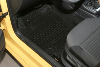 2 199 р. Комплект 3D ковриков салона Element (полиуретан)  Volkswagen Polo  5 (2009-2015) хэтчбек дорестайлинг (Черные)  с доставкой в г. Воронеж. Увеличить фотографию 2