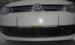 2 089 р. Сетка на бампер Russtal (черная) Volkswagen Polo 5 седан дорестайлинг (2009-2015)  с доставкой в г. Воронеж. Увеличить фотографию 3