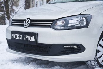 1 999 р. Защитная сетка решетки переднего бампера RA Volkswagen Polo 5 седан дорестайлинг (2009-2015)  с доставкой в г. Воронеж. Увеличить фотографию 3