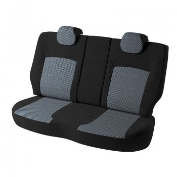5 899 р. Чехлы для сидений (6R/6C) Lord Autofashion Дублин (жаккард, сплошная спинка) Volkswagen Polo 5 седан дорестайлинг (2009-2015) (Черный, вставка Стежок серый)  с доставкой в г. Воронеж. Увеличить фотографию 2
