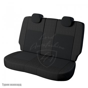 6 749 р. Чехлы для сидений Lord Autofashion Турин (жаккард, сплошная спинка) Volkswagen Polo 5 седан дорестайлинг (2009-2015) (Черный, вставка Эльбрус)  с доставкой в г. Воронеж. Увеличить фотографию 2