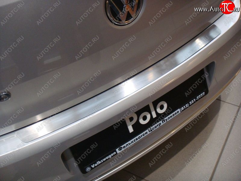1 394 р. Накладка на задний бампер без логотипа Souz-96  Volkswagen Polo  5 (2009-2015) хэтчбек дорестайлинг  с доставкой в г. Воронеж